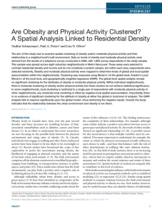 Are Obesity and Physical Activity Clustered? articles Nadine Schuurman