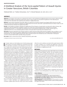 A Multilevel Analysis of the Socio-spatial Pattern of Assault Injuries