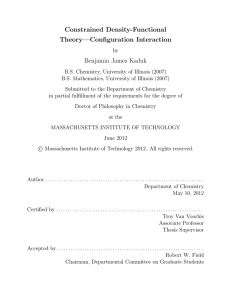 Constrained Density-Functional Theory—Configuration Interaction Benjamin James Kaduk