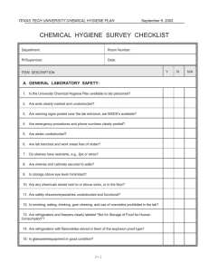CHEMICAL  HYGIENE  SURVEY  CHECKLIST