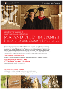 M.A. AND Ph. D. in Spanish Literatures and Spanish Linguistics