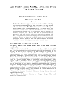 Are Sticky Prices Costly? Evidence From The Stock Market ∗ Yuriy Gorodnichenko