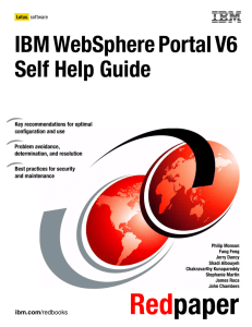 IBM WebSphere Portal V6 Self Help Guide Front cover