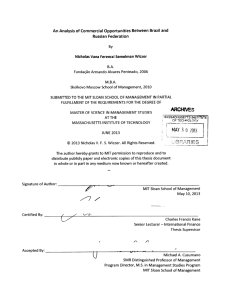 An Analysis of Commercial  Opportunities Between  Brazil and