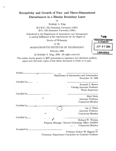 Receptivity  and  Growth  of  Two- ... Disturbances  in  a  Blasius  Boundary ...