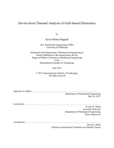 Device-level Thermal Analysis of GaN-based Electronics Kevin Robert Bagnall