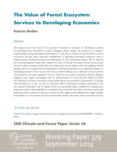 The Value of Forest Ecosystem Services to Developing Economies