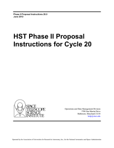 HST Phase II Proposal Instructions for Cycle 20 3700 San Martin Drive