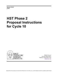 HST Phase 2 Proposal Instructions for Cycle 10
