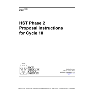 HST Phase 2 Proposal Instructions for Cycle 10 Hubble Division
