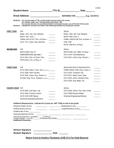 CH E Student Name  __________________TTU ID________________ Date _______