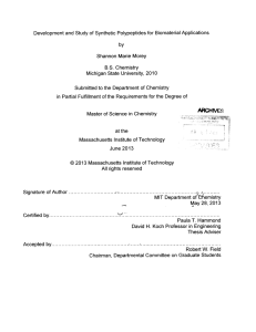 Development  and  Study of Synthetic Polypeptides for ... Shannon  Marie  Morey by