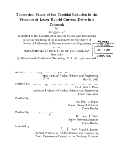 Theoretical  Study  of  Ion  Toroidal ... Presence  of  Lower  Hybrid  Current Drive ...