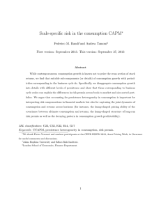 Scale-specific risk in the consumption CAPM ∗ Federico M. Bandi and Andrea Tamoni