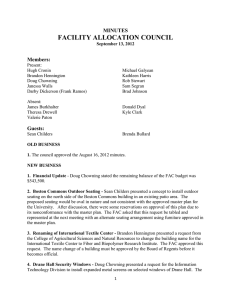 FACILITY ALLOCATION COUNCIL MINUTES Members: