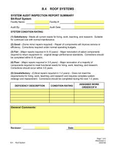 B.4    ROOF SYSTEMS SYSTEM AUDIT INSPECTION REPORT SUMMARY