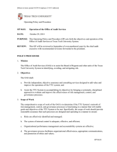 Operating Policy and Procedure October 29, 2014 Mission