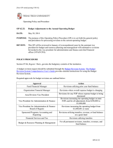 Operating Policy and Procedure May 30, 2014