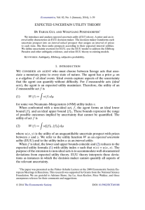 EXPECTED UNCERTAIN UTILITY THEORY B F G