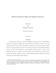 Hurwicz Expected Utility and Subjective Sources