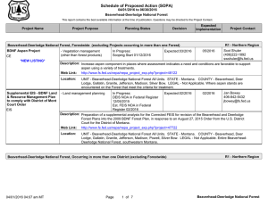 Schedule of Proposed Action (SOPA) 04/01/2016 to 06/30/2016 Beaverhead-Deerlodge National Forest