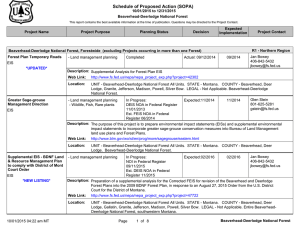 Schedule of Proposed Action (SOPA) 10/01/2015 to 12/31/2015 Beaverhead-Deerlodge National Forest