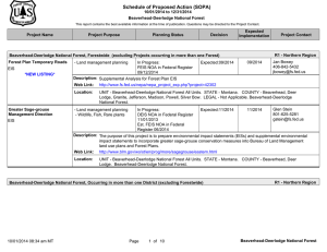 Schedule of Proposed Action (SOPA) 10/01/2014 to 12/31/2014 Beaverhead-Deerlodge National Forest