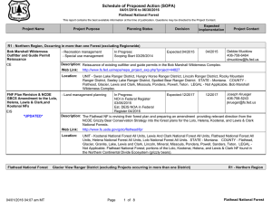 Schedule of Proposed Action (SOPA) 04/01/2016 to 06/30/2016 Flathead National Forest