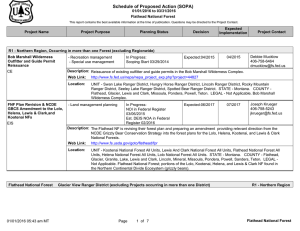 Schedule of Proposed Action (SOPA) 01/01/2016 to 03/31/2016 Flathead National Forest