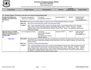 Schedule of Proposed Action (SOPA) 04/01/2016 to 06/30/2016 Helena National Forest