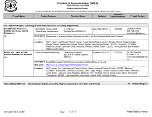 Schedule of Proposed Action (SOPA) 10/01/2014 to 12/31/2014 Helena National Forest