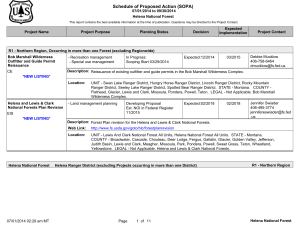 Schedule of Proposed Action (SOPA) 07/01/2014 to 09/30/2014 Helena National Forest