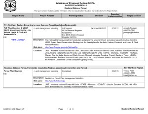 Schedule of Proposed Action (SOPA) 04/01/2015 to 06/30/2015 Kootenai National Forest