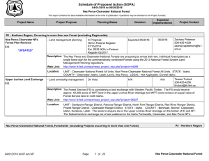 Schedule of Proposed Action (SOPA) 04/01/2016 to 06/30/2016 Nez Perce-Clearwater National Forest