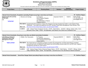 Schedule of Proposed Action (SOPA) 10/01/2015 to 12/31/2015 Dakota Prairie Grasslands