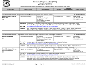 Schedule of Proposed Action (SOPA) 07/01/2015 to 09/30/2015 Dakota Prairie Grasslands
