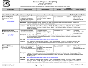 Schedule of Proposed Action (SOPA) 04/01/2016 to 06/30/2016 Black Hills National Forest