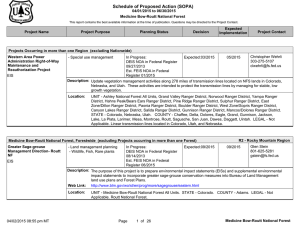 Schedule of Proposed Action (SOPA) 04/01/2015 to 06/30/2015 Medicine Bow-Routt National Forest