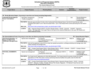 Schedule of Proposed Action (SOPA) 04/01/2016 to 06/30/2016 Rio Grande National Forest