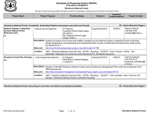 Schedule of Proposed Action (SOPA) 07/01/2014 to 09/30/2014 Shoshone National Forest