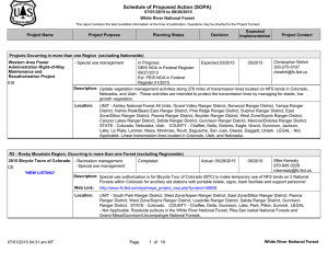 Schedule of Proposed Action (SOPA) 07/01/2015 to 09/30/2015 White River National Forest