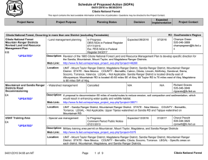 Schedule of Proposed Action (SOPA) 04/01/2016 to 06/30/2016 Cibola National Forest