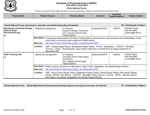 Schedule of Proposed Action (SOPA) 01/01/2015 to 03/31/2015 Cibola National Forest