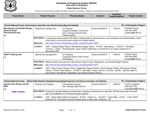 Schedule of Proposed Action (SOPA) 04/01/2014 to 06/30/2014 Cibola National Forest