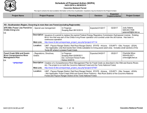 Schedule of Proposed Action (SOPA) 04/01/2016 to 06/30/2016 Coconino National Forest