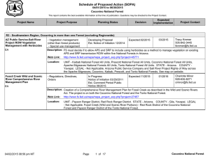 Schedule of Proposed Action (SOPA) 04/01/2015 to 06/30/2015 Coconino National Forest