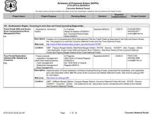 Schedule of Proposed Action (SOPA) 07/01/2014 to 09/30/2014 Coconino National Forest