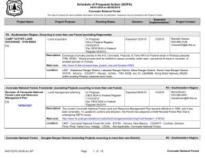 Schedule of Proposed Action (SOPA) 04/01/2016 to 06/30/2016 Coronado National Forest