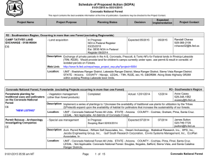 Schedule of Proposed Action (SOPA) 01/01/2015 to 03/31/2015 Coronado National Forest