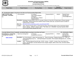 Schedule of Proposed Action (SOPA) 07/01/2014 to 09/30/2014 Coronado National Forest